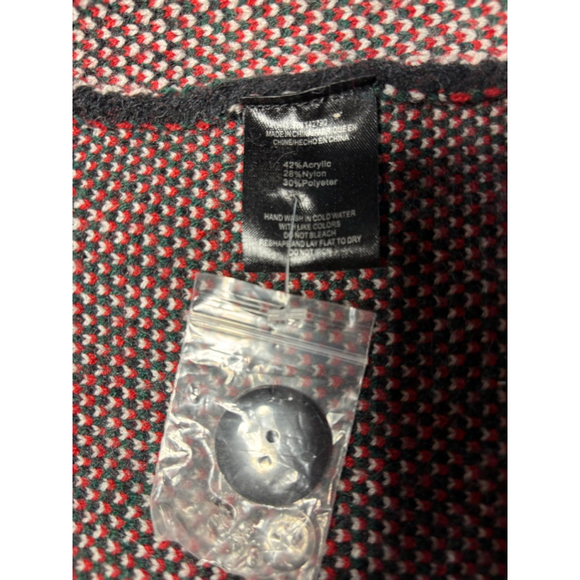 NWT Vertigo Paris Black, Red & White Rosette Knit Cardigan Sz Large - Picture 10 of 11